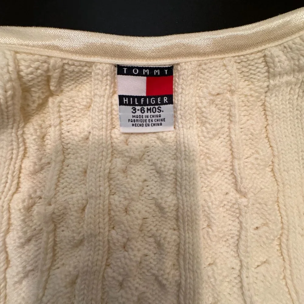 Tommy Hilfiger 100% cotton  size 3-6 months cable knit 2 piece sweater and skirt